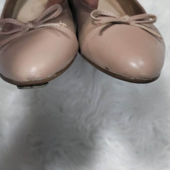 Mona Lisa Prima Leather Bow Accent Soft Pink Ballet Flats Women's Size 8 - Picture 9 of 11